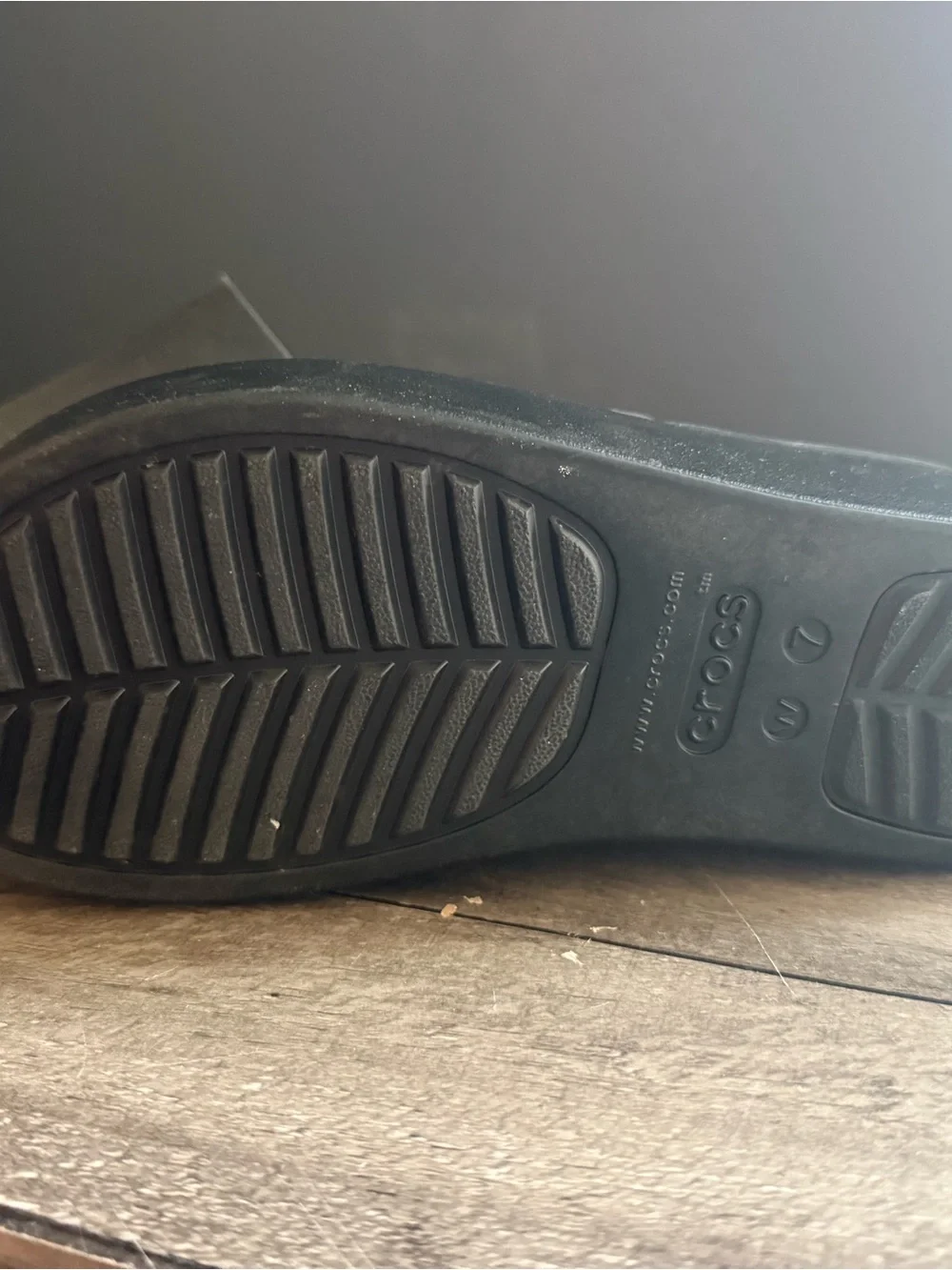 CROCS Women's Black Slide Wedge Sandals never worn